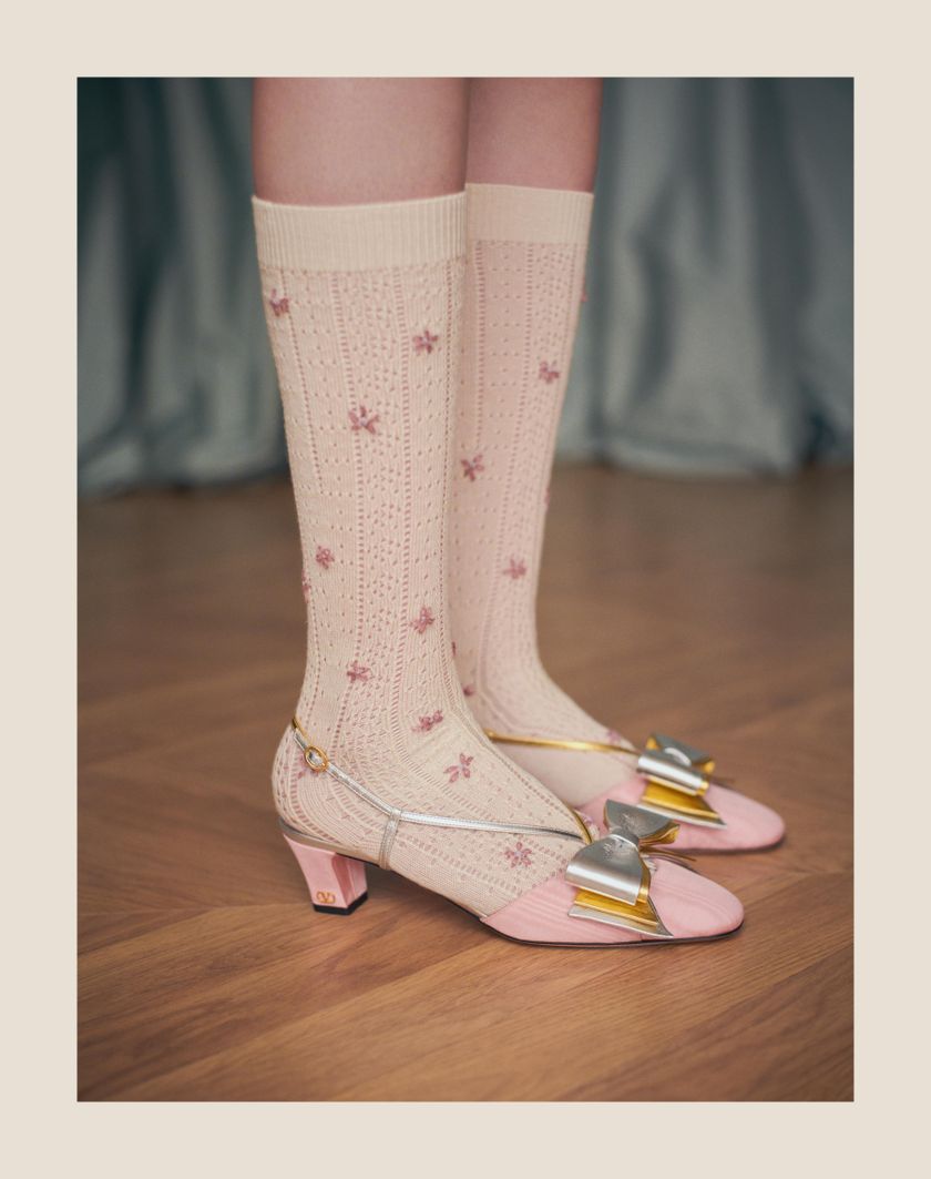 BOWOW SLINGBACK PUMPS IN MOIRÈ FABRIC 45MM - Image 3